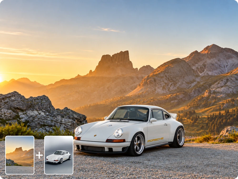 Blend a subject with another scene using AI